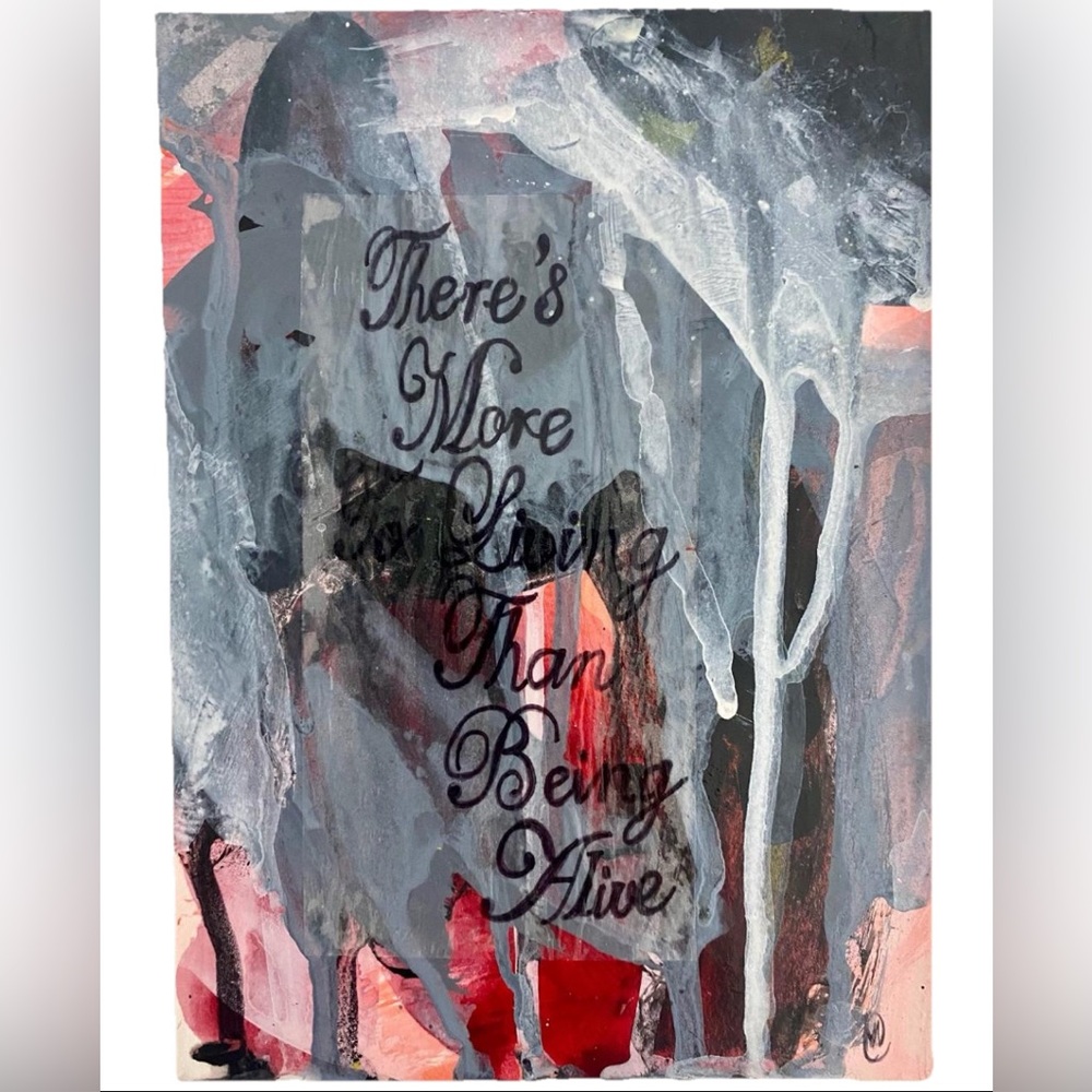 Small Quote Art, Original Abstract Modern Painting, Handmade Mixed Media Art
